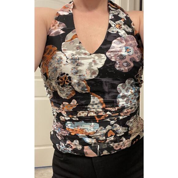 Ralph Lauren Collection Purple Label Halter Top Floral Blouse Tank Vintage 2000s - Picture 12 of 13